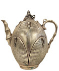 Qing Dynasty Silver Bamboo W  Lotus Flower Teapot