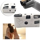 Wedding Favor Film Camera 35mm Single Use 27 Exposure Flash Silver Heart Design