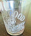 O so Good J rieger s Whiskey kansas City Mo etched Pre-pro Shell Shotglass Rare