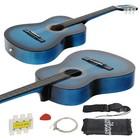 Blue Beginners Acoustic Guitar With Guitar Case Strap Tuner And Pick