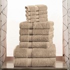 Egyptian Cotton Pile 10 Piece Towel Set  Includes 2 Bath  4 Hand  4 Face