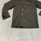 Pinnacle Chef Coat Mens Small Black Double Breasted Button Front Kitchen Uniform