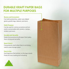 100 Pack Brown Kraft Paper Bags 7x4 5x13 75 In  12 Lb Flat Bottom Grocery
