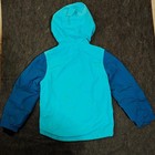Lands End Kids Blue Hooded Ski Jacket Size S 6-7 Fleece Lined Winter Coat