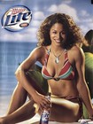 Vintage 2003 Miller Lite Mgd Sexy Ebony Bikini Beer Poster 18    X 13   