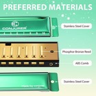 Conjurer Blues Harmonica 10hole Diatonic Harmonica Key C Mouth Organ With Case