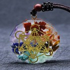 7 Chakra Natural Healing Crystal Chip Stone Necklace Quartz Orgone Pendant Reiki