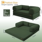  Futon Sofa Bed  4-in-1 Floor Foldable Sofa Couch Bed With L-shaped Queen Green