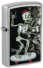 Zippo Windproof Lighter  Skeleton Riding A Skateboard  48911  New In Box