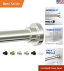 Heavy Duty Shower Curtain Rod Tension Adjustable No Rust Brushed Nickel