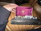 Vintage Metal And Glass Portable Communion Set In Travel Case
