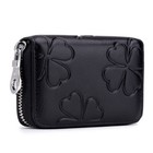 Genuine Leather Credit Card Holder Case Large Zipper Rfid Travel Passport Wallet