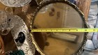 Vintage Oval Mirrored Vanity Dresser Tray Ornate Filigree Gold Tone Metal