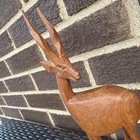 Hand Carved Wooden Gazelle Anetlope Impala African Animal Figurine Carving 10 In