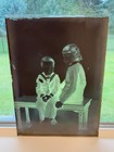 Antique Glass Negatives Lot Of 2 Children Matched Pair 5 X 7