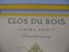 Wine Label  Clos Du Bois 1999 Chardonnay Yellow