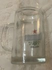 Vintage Heineken Holland Heavy Duty Glass Beer Stein Mug 8   tall 1-liter