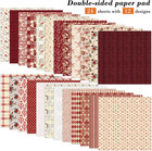 24 Sheets Red Aesthetic Scrapbooking Paper Pad - 6in X 6in Double Sided Flowers