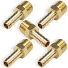 5pcs Brass 3 8in Hose Barb To 3 8in Male Npt Hose Fitting water Fuel Air Metals