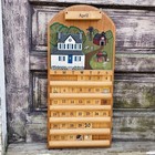 Vtg Wooden Perpetual Calendar Wall Hanging Farmhouse Cottagecore Folk Art Read