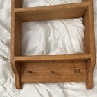 Stained Oakwood Shelf With Heart Cutout 4 Compartments 26 In H X 11 In W