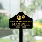 Personalized Pet Memorial Acrylic Plaque Stake Grave Marker You Left Paw Prints