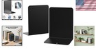 Durable Black Frosted Metal Bookends - 2-piece Book Holder Set For All Spaces