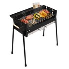 Barbecue Charcoal Grill Stainless Steel Folding Bbq Outdoor Camping Barbecue New