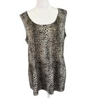 Chico s Travelers 3 Xl Open Cardigan   Tank Set Brown black gold Leopard Print