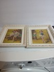 2 Vtg Ballerina Girls White Wood Frame Giclee Art Prints Martina Pavlova 10 x 8 