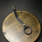 Baton flashlight Metal Ring Holder Black Snap Basketweave Leather Duty Belt