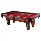 7 Ft Pool Table With Red Burgundy Wool Top Fringe Drop Pockets Billiard Table
