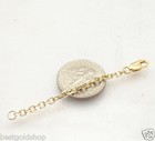 2 3mm Solid Cable Chain Bracelet Necklace Extender Clasp Real 14k Yellow Gold
