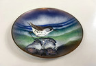 Vintage Norman Brumm Handmade Copper Enamel Plate