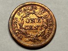 1852 Braided Hair Large Cent  Vf  Cleaned  Glossy  Has A Cut Or Scratch   q2