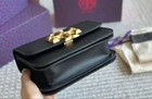 Tory Burch Mini Black Leather Wallet Crossbody Bag With Chain Brand New
