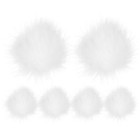  6pcs Faux Fur Pompom Ball Diy Faux Fur Fluffy Pompom Hats Key Chains Bags