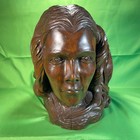 Charles Widmer Native American Woman Bust Hand Carved Arkansas Wooden Folk Art