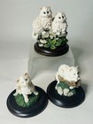 3 Vintage Country Artists S Langford 1980   s Resin White Persian Cat Sculptures