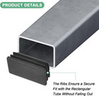 20-pack Tubing End Caps  2 X 1 Inch Plastic Rectangle Hole Plugs Inserts For Cha