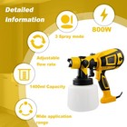 850w Electric Spray Gun 1400ml Airless Hvlp Paint Sprayer Handheld Diy Home