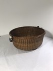 Nantucket Style Gathering Basket  10 5 Wide 6    Tall Swing Handle Wooden Bottom