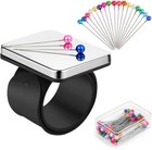 Magnetic Pincushion Wristband Black 9 5  With 100 Pcs 1 5 Inch Colorful Ball    