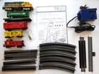 Ho Scale Train Set  W  Loco  Caboose  3 Cars  Track  Power Pack  Tested  Vg