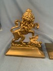Vintage Brass Lion   Unicorn Bookends Decorative Crafts  8211 Heraldic
