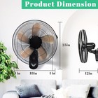 Wall Mount Fan With Remote 2 Pack  3-speed Wall Oscillating Fan With 5 Blade