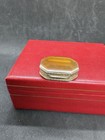 Antique French Or Italian Ornate Rare Solid Silver Horn Pill Box Or Snuff Case