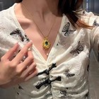 New Chinese Style Gold Plated Necklace Vintage Palace Style Gift