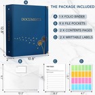 Aesthetic Document Organizer With 9 Pockets  3 Ring Accordion Binder Folio