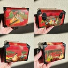 Vintage Korean Ox Horn Jewelry Box Red With Fish Lock  Small Asian Keepsake Box